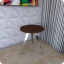 Ver imagem 3 de Mesinha Lateral De Canto Para Sala e Quarto Redonda C.M