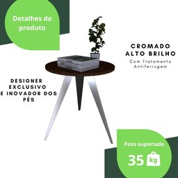 Mesinha Lateral De Canto Para Sala e Quarto Redonda C.M - 4