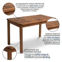Ver imagem 4 de Mesa 4 Lugares de Madeira Maciça para Jardim e Varanda 120cm Marrom Ember