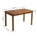 Ver imagem 3 de Mesa 4 Lugares de Madeira Maciça para Jardim e Varanda 120cm Marrom Ember
