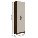 Ver imagem 4 de Armario Multiuso Sparta com 2 Portas e Chaves Imbuia/off White