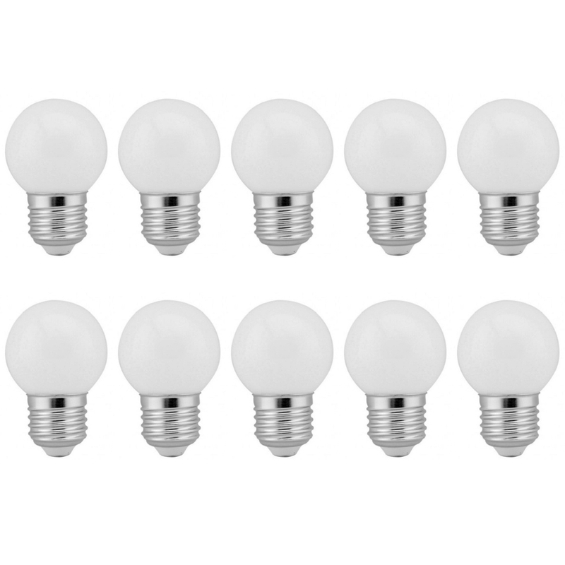 Kit 10 Lâmpada Led Bolinha Decorativa 1w 110v Branco Frio