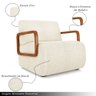 Kit 2 Poltronas Decorativa Sala de Estar Odessa Braços em Madeira Bouclê Off White G33 - Gran Belo - 3