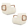 Kit 2 Poltronas Decorativa Sala de Estar Odessa Braços em Madeira Bouclê Off White G33 - Gran Belo - 1