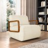 Kit 2 Poltronas Decorativa Sala de Estar Odessa Braços em Madeira Bouclê Off White G33 - Gran Belo - 2