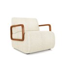 Ver imagem 6 de Kit 2 Poltronas Decorativa Sala de Estar Odessa Braços em Madeira Bouclê Off White G33 - Gran Belo