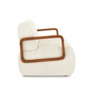 Ver mais imagens de Kit 2 Poltronas Decorativa Sala de Estar Odessa Braços em Madeira Bouclê Off White G33 - Gran Belo