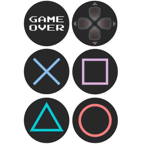 Conjunto 6 Porta Copos com Caixa Mdf Descanso de Copos de Mesa Gamer Ps4