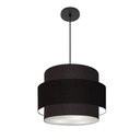 Ver imagem 1 de Lustre para Sala de Jantar Md-4393 Cúpula em Tecido 45cm Iluminação Tridirecional Preto Vivare