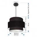 Ver imagem 4 de Lustre para Sala de Jantar Md-4393 Cúpula em Tecido 45cm Iluminação Tridirecional Preto Vivare