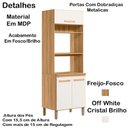 Ver imagem 2 de Paneleiro 03 Pt 70 Cm 16994 Freijo Off White Cristal Nicioli Freijo Off White Cristal