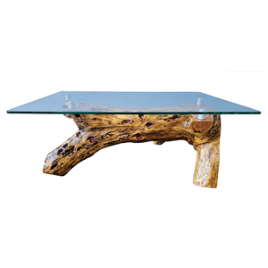 Mesa de Centro Tronco Santo Biofílico com Madeira Maciça de Cinamomo