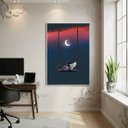 Ver imagem 1 de Quadro Decorativo no Balanço Dos Céus 70x50cm Mold Branca