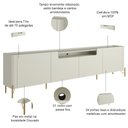 Ver imagem 2 de Rack para Sala de Estar Tv 75 Pol 4 Portas Pés Industrial Dourado Alef I03 Luna - Lyam Decor