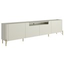 Ver imagem 1 de Rack para Sala de Estar Tv 75 Pol 4 Portas Pés Industrial Dourado Alef I03 Luna - Lyam Decor