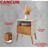 Mesa de Cabeceira Cancun Decorativa Quarto Criado Moderno C/ Gaveta e Prateleira Nicho - 3
