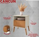 Ver imagem 3 de Mesa de Cabeceira Cancun Decorativa Quarto Criado Moderno C/ Gaveta e Prateleira Nicho