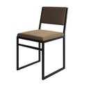 Ver imagem 2 de Cadeira de Jantar Industrial Assento Estofado Veludo Marrom Isa