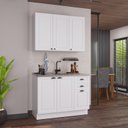 Ver imagem 1 de Conjunto de Cozinha Modulada 2 Peças Bari 120cm MDF Branco