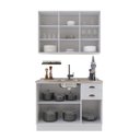 Ver imagem 4 de Conjunto de Cozinha Modulada 2 Peças Bari 120cm MDF Branco