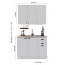 Ver imagem 3 de Conjunto de Cozinha Modulada 2 Peças Bari 120cm MDF Branco