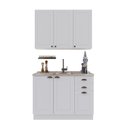 Ver imagem 2 de Conjunto de Cozinha Modulada 2 Peças Bari 120cm MDF Branco
