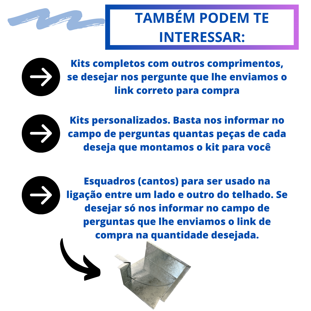 Kit Calha Telhado Cocho Divisa Platibanda 2 Mts Galvanizada Galvocalhas Calha Galvanizada Saída Redo - 2