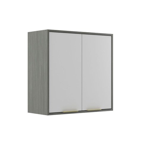 Armário Aéreo Cozinha 70 Cm Domus 2 Portas Silver/branco - Hecol Móveis