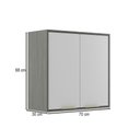 Ver imagem 2 de Armário Aéreo Cozinha 70 Cm Domus 2 Portas Silver/branco - Hecol Móveis