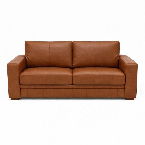 Sofá Decorativo Sala de Estar Champions 2 Lugares 150cm Couro Conhaque - Mozzelar