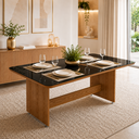 Ver imagem 1 de Mesa Retangular Grande de Jantar 160x80cm Tampo de Vidro