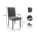 Ver imagem 4 de Conjunto: Mesa de Cozinha Helena C/ Tampo Madeirado C/ Vidro 210x100 Cm e 6 Cadeiras Laura Madeirado