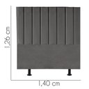 Ver imagem 3 de Cabeceira Estofada Carla 140cm Casal para Cama Colchão Box Quarto Suede Cinza Escuro Grafite -