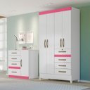 Ver imagem 3 de Guarda Roupa Sobral 110cm 4 Portas Branco Flex Moval