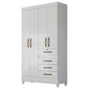 Ver imagem 1 de Guarda Roupa Sobral 110cm 4 Portas Branco Flex Moval