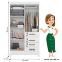 Ver imagem 6 de Guarda Roupa Sobral 110cm 4 Portas Branco Flex Moval