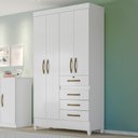 Ver imagem 4 de Guarda Roupa Sobral 110cm 4 Portas Branco Flex Moval