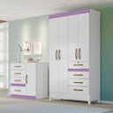 Ver imagem 2 de Guarda Roupa Sobral 110cm 4 Portas Branco Flex Moval
