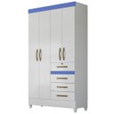 Ver mais imagens de Guarda Roupa Sobral 110cm 4 Portas Branco Flex Moval