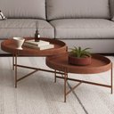 Ver imagem 6 de Mesa de Centro Decorativo Sala de Estar 70 Cm Industrial Sintético Whisky P06 Aura