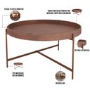 Ver imagem 3 de Mesa de Centro Decorativo Sala de Estar 70 Cm Industrial Sintético Whisky P06 Aura