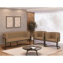 Ver imagem 2 de Kit 2 Poltronas + Sofá 2 Lugares Base de Metal Black Veludo Cor:capuccino