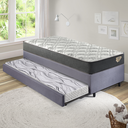 Ver imagem 3 de Bicama Box Solteiro Suede 88x188x28 Cm com Colchão Adapto Molas Ensacadas e Colchão Auxiliar
