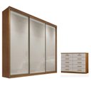Ver imagem 1 de Guarda Roupa Casal Medelim e Gaveteiro Milão com Chave Cumaru 25 Fendi - Novo Horizonte