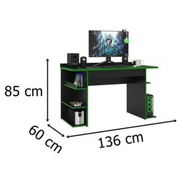 Mesa de Computador Gamer Preto/verde - 3