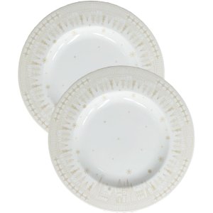 Jogo Prato Sobremesa Lanche 12pçs 12 Pessoas Natal Noel 21cm