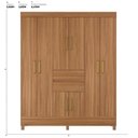 Ver imagem 4 de Kit Guarda Roupa Casal 8 Portas Munique Cômoda Astral Amêndola Touch