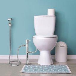 Ducha Higiênica Vertical De Piso Completa Com Derivação - 2