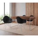 Ver imagem 1 de Mesa Jantar Industrial Amêndoa 137X90Cm Com 4 Poltronas Pretas Base Ferro Br Cor: Amendoa