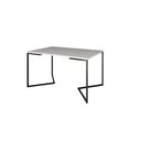 Ver imagem 3 de Mesa Industrial Base Ferro Preto em V Tampo 137x90 Branco 4 Cadeiras Eames Madeira Assento Branco